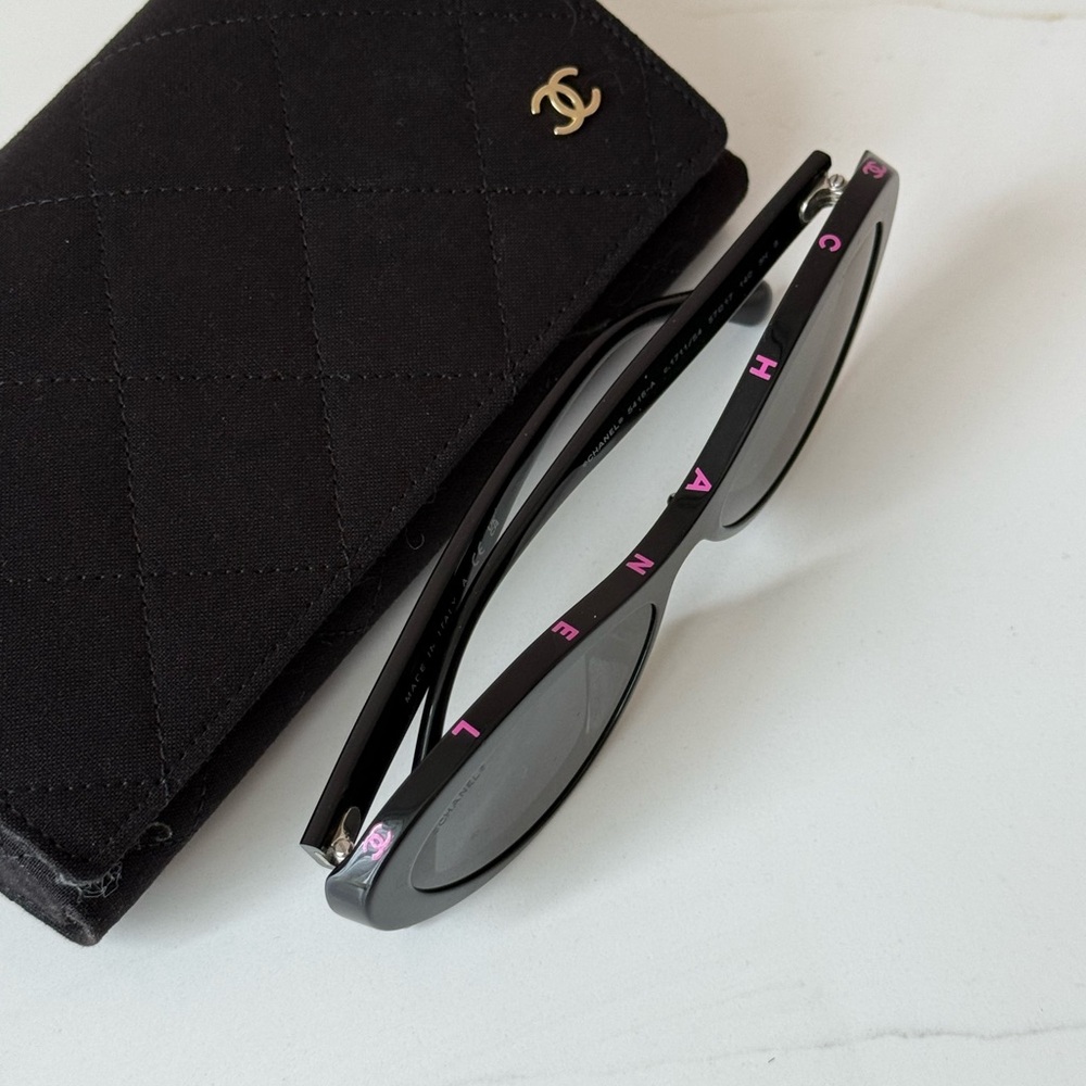 CHANEL Black and Pink Sunglasses